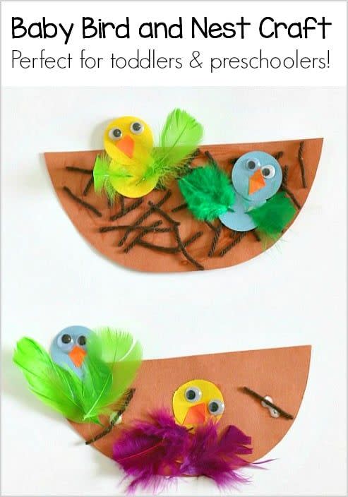 earth day crafts baby bird and nest craft