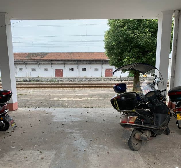 The now-abandoned train station where the author was left as a baby.