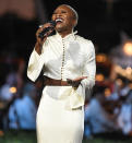 <p>Cynthia Erivo warms up for PBS' <em>A Capitol Fourth </em>in Washington, D.C., on July 3. </p>