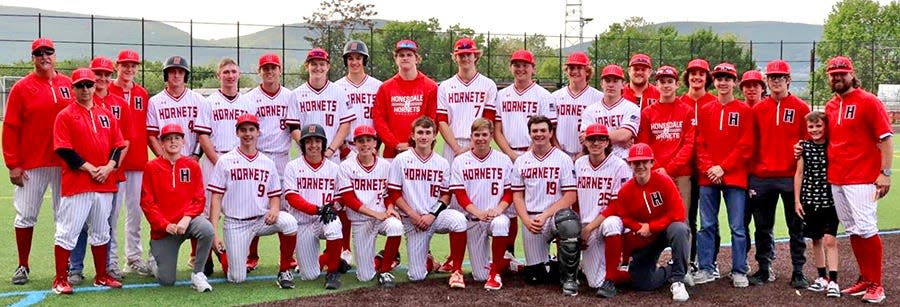 Honesdale's varsity baseball team has captured its first Lackawanna League division championship in more than two decades. The Hornets defeated Old Forge in a one-game playoff for the title and will enter the District 2 tournament as the top-seeded team in Class 4A. Coach Ernie Griffis and his lads are scheduled to take on Berwick Wednesday afternoon at Keith Sutton Memorial Field.