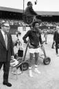 <p>Arthur Ashe after his victory against defending champion Jimmy Connors in the 1975 Wimbledon final.</p>