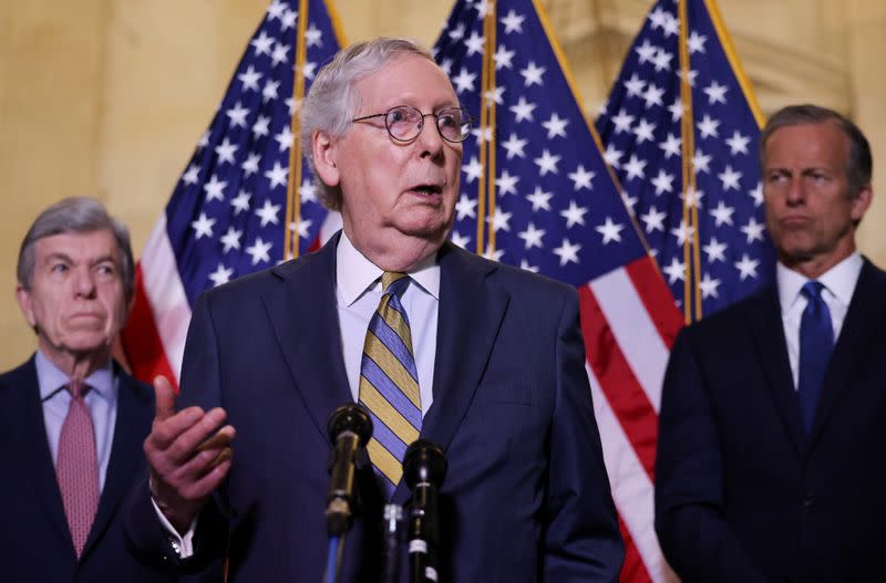 Senate Republicans hold weekly policy lunch on Capitol Hill in Washington