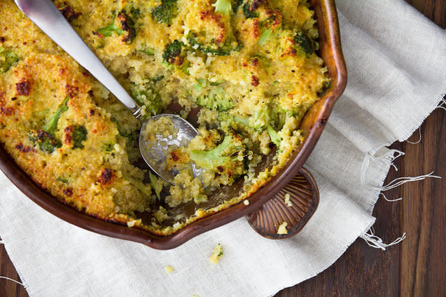 <strong>Get the <a href="http://www.jasonandshawnda.com/foodiebride/archives/14001/">Cheesy Broccoli Quinoa Casserole recipe</a> from Confections Of A Foodie Bride</strong>