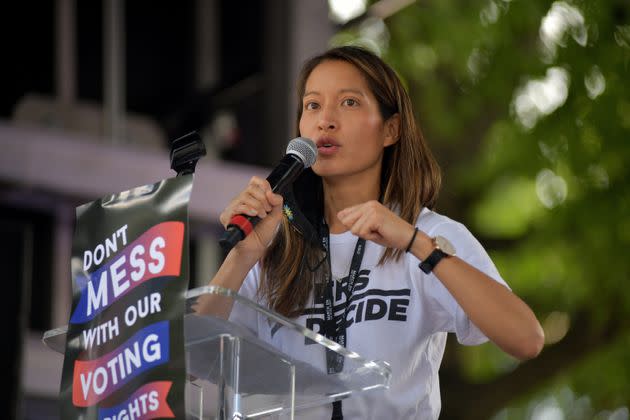 Even with Hice out of the race, Democrats like state Rep. Bee Nguyen — who advanced to a runoff in Tuesday's Democratic secretary of state primary — will likely make the case that Raffensperger's support for new voting restrictions is just an extension of Trump's election conspiracies. (Photo: Derek White via Getty Images)