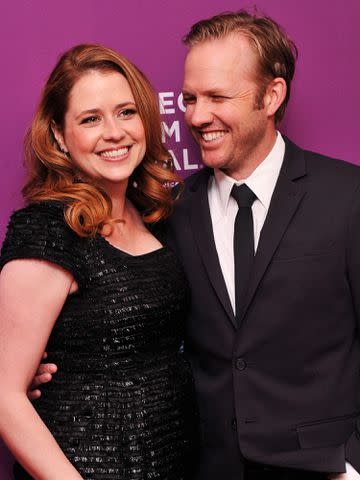 <p>Stephen Lovekin/Getty</p> Jenna Fischer and her husband Lee Kirk attend 'The Giant Mechanical Man' premiere during the Tribeca Film Festival on April 23, 2012 in New York City