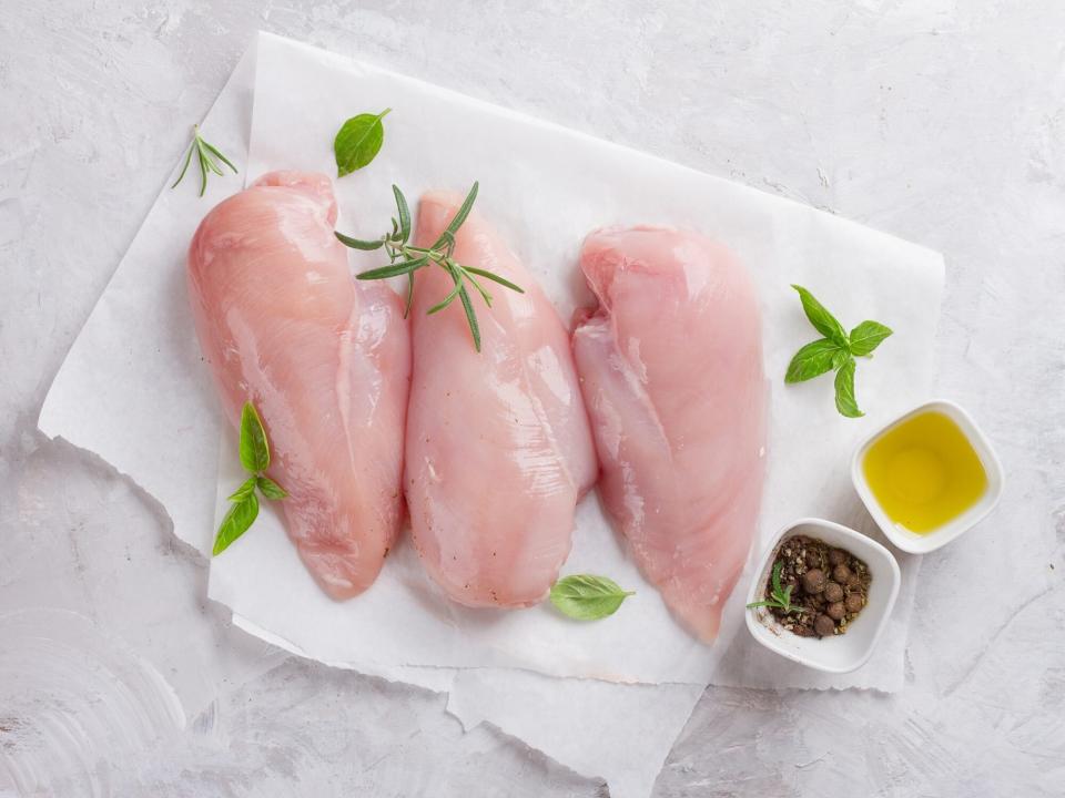 Raw chicken breast