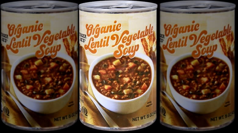 Can of Trader Joe's Organic Lentil Vegetable soup