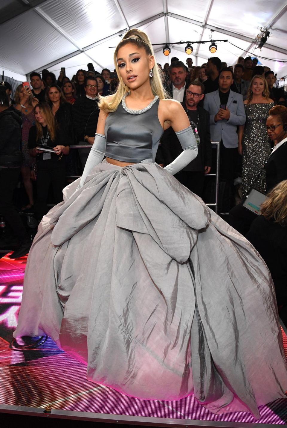 Grande's second dress of the evening (Kevin Mazur/Getty Images)