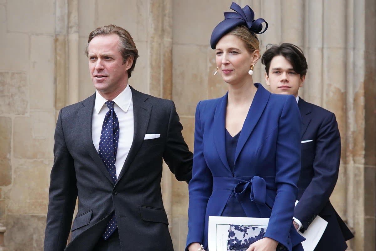 Thomas Kingston and Lady Gabriella Kingston in 2021 at a service of thanksgiving for the late Duke of Edinburgh (Kirsty O’Connor/PA (PA Wire)