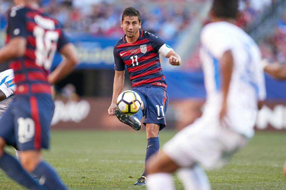 Alejandro Bedoya is one of several veterans in the U.S. squad for its friendly against Portugal. (Getty)