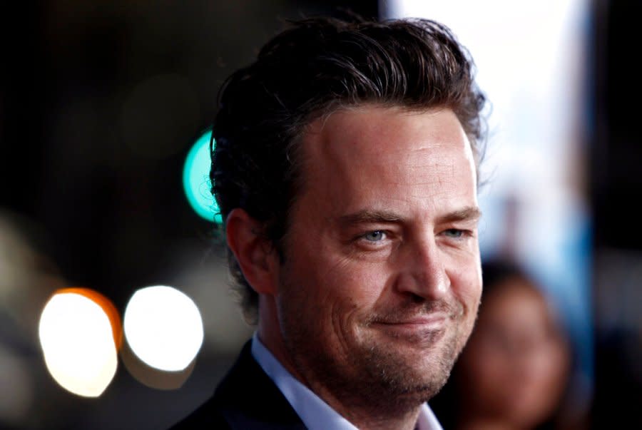 FILE – Matthew Perry arrives at the premiere of “The Invention of Lying” in Los Angeles on Sept. 21, 2009. Perry turns 53 on Aug. 19. (AP Photo/Matt Sayles, File)