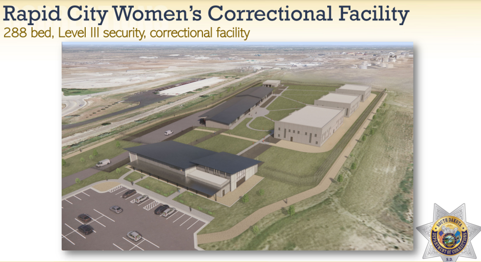 A proposed drawing of what the new women's prison in Rapid City will look like.