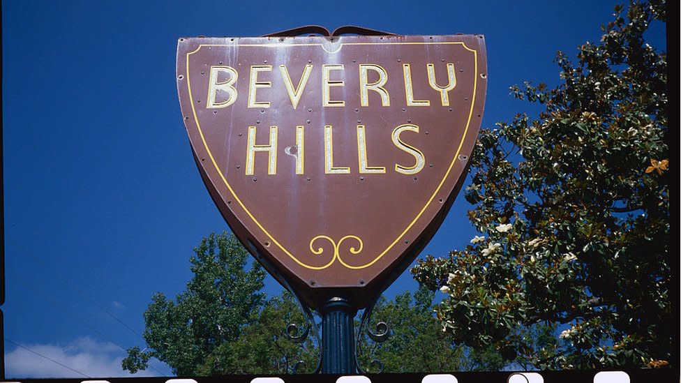 El letrero de entrada a Beverly Hills.