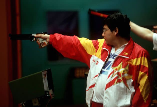 UNITED STATES - JULY 20:  SCHIESSEN: ATLANTA 1996 Luftpistole/Maenner 20.7.96, Yifu WANG - CHN/- SILBER - .  (Photo by Lutz Bongarts/Bongarts/Getty Images) (Photo: Lutz Bongarts via Getty Images)