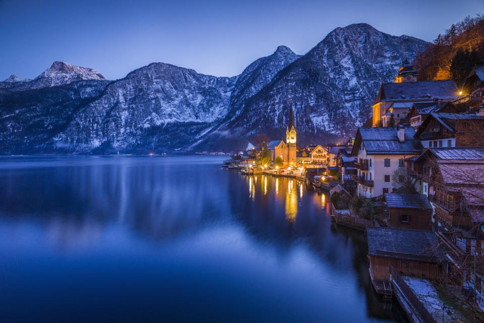 <p>This village in Austria’s mountainous Salzkammergut region is frequently voted as one of the world’s prettiest villages – and it’s easy to see why. Set on the shores of the lake, its pastel-coloured houses and towering mountains are beauty personified. When you’re done drinking in the views, visit the “bone house” – an extraordinary collection of painted skulls – or the spa town of Bad Ischl. <em>[Photo: Getty]</em> </p>