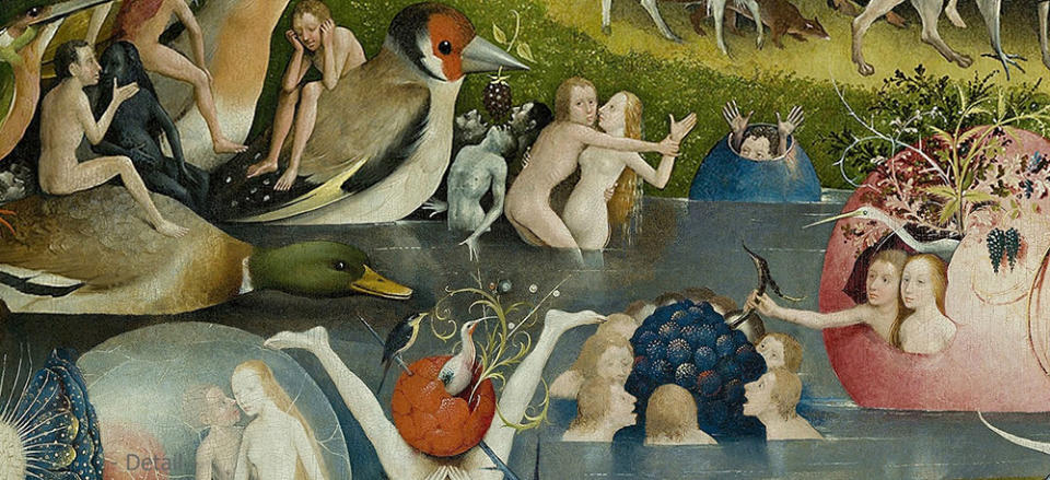 “White roses, Fall!” art concept/detail from Hieronymus Bosch’s “The Garden of Earthly Delights” - Credit: Courtesy of Albertina Carri