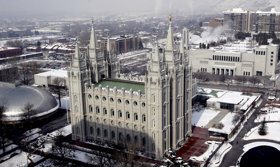 This Jan. 22, 2013 photo shows the Salt Lake Temple, at Temple Square, in Salt Lake City. Mormon church officials and Boy Scout leaders in Utah applauded the Boy Scouts of America for putting off a decision Wednesday on lifting its ban on gay members and leaders. The policy under consideration would let troop sponsors make their own decisions about leaders and youth members. Boy Scouts of America "acted wisely in delaying its decision until all voices can be heard on this important moral issue," said Michael Purdy, spokesman for The Church of Jesus Christ of Latter-day Saints. The church will continue to closely monitor the proposed policy change, Purdy said. (AP Photo/Rick Bowmer)