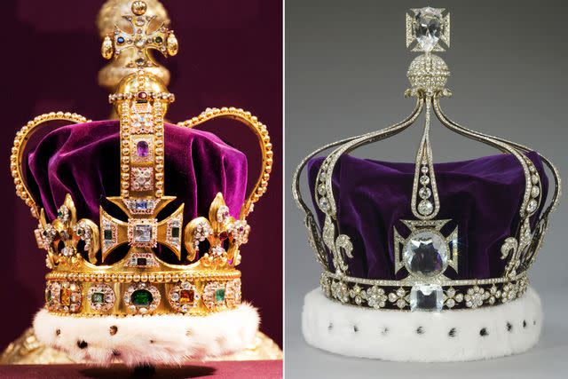 JACK HILL/POOL/AFP via Getty, Handout/Royal Collection Trust via Getty St Edward's Crown and Queen Mary's Crown