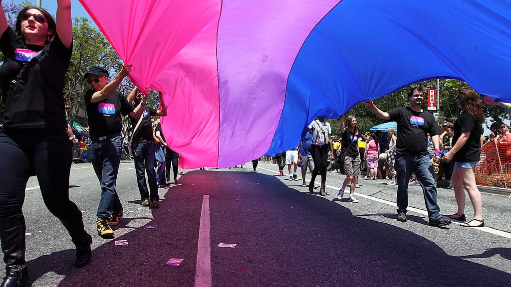 bisexual flag, Bisexuality, myths about bisexuality, Gay Pride, Pride Month, Black LGBTQ+, theGrio.com