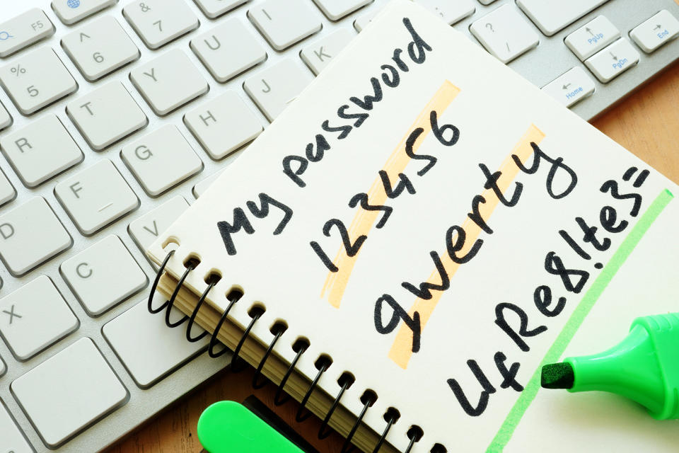 The study identified the most popular passwords, including ‘qwerty’, and phrases such as ‘iloveyou’. Source: Getty