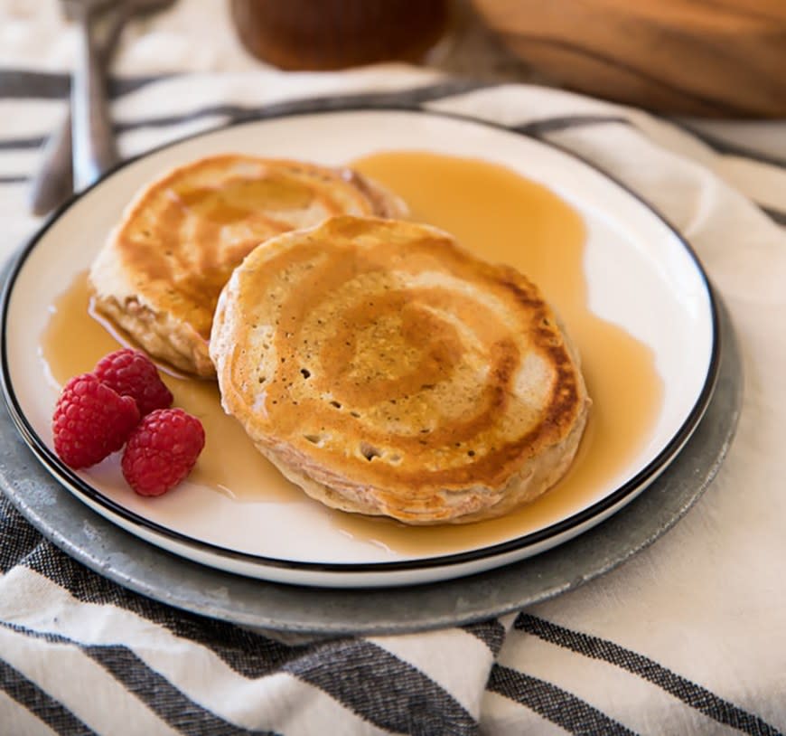 Cinnamon Roll Protein Pancakes from Kim's Cravings