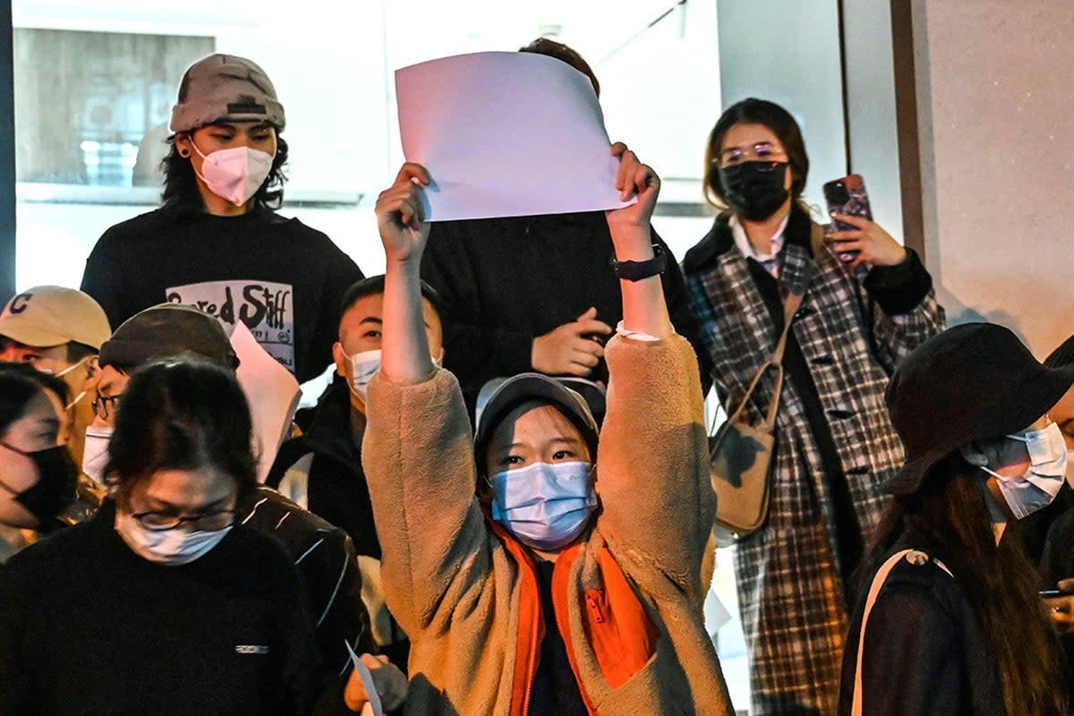 The act of defiance has gone beyond social media to the streets of China (AFP/Getty)