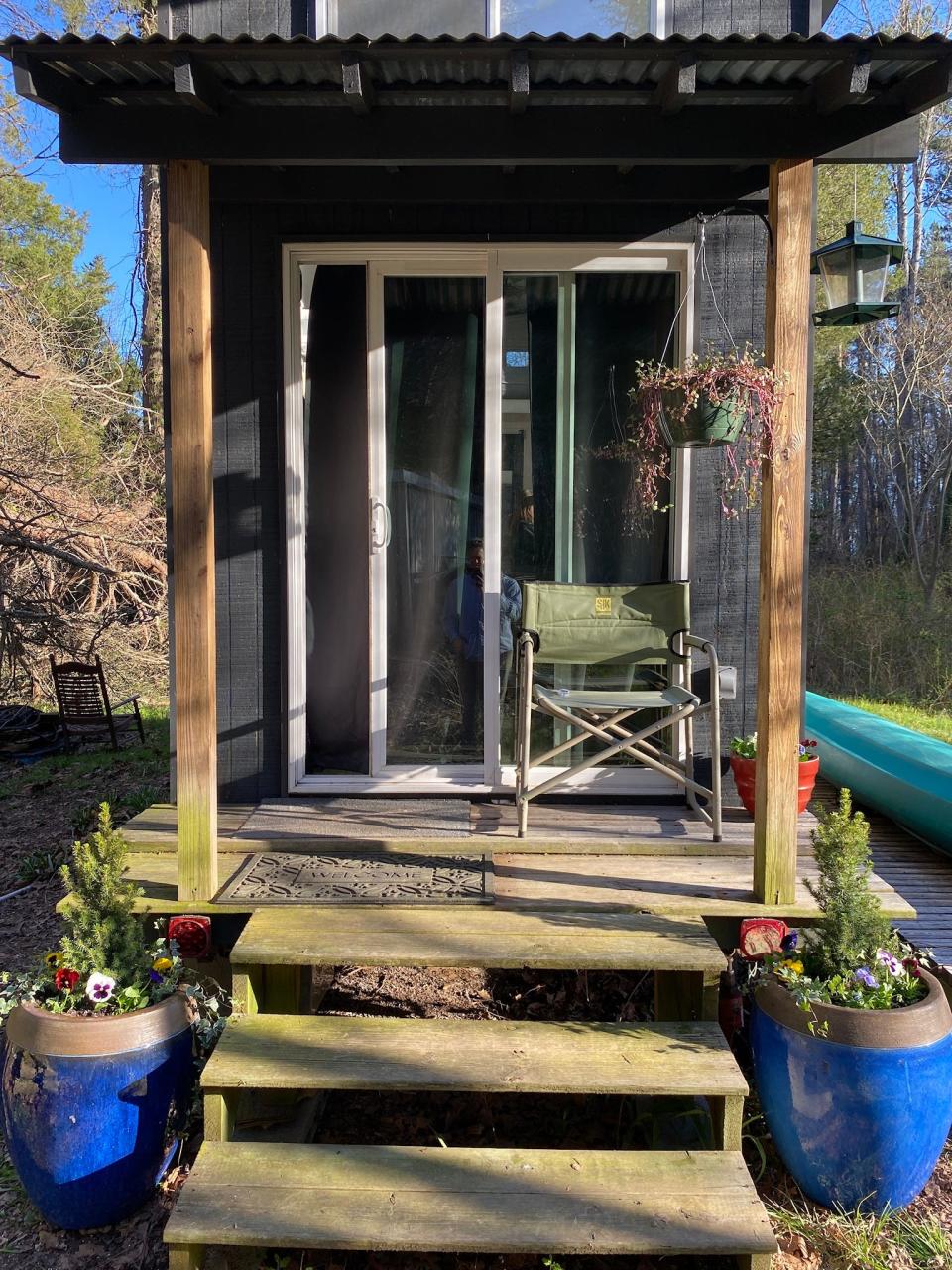 The entrance of the tiny home.