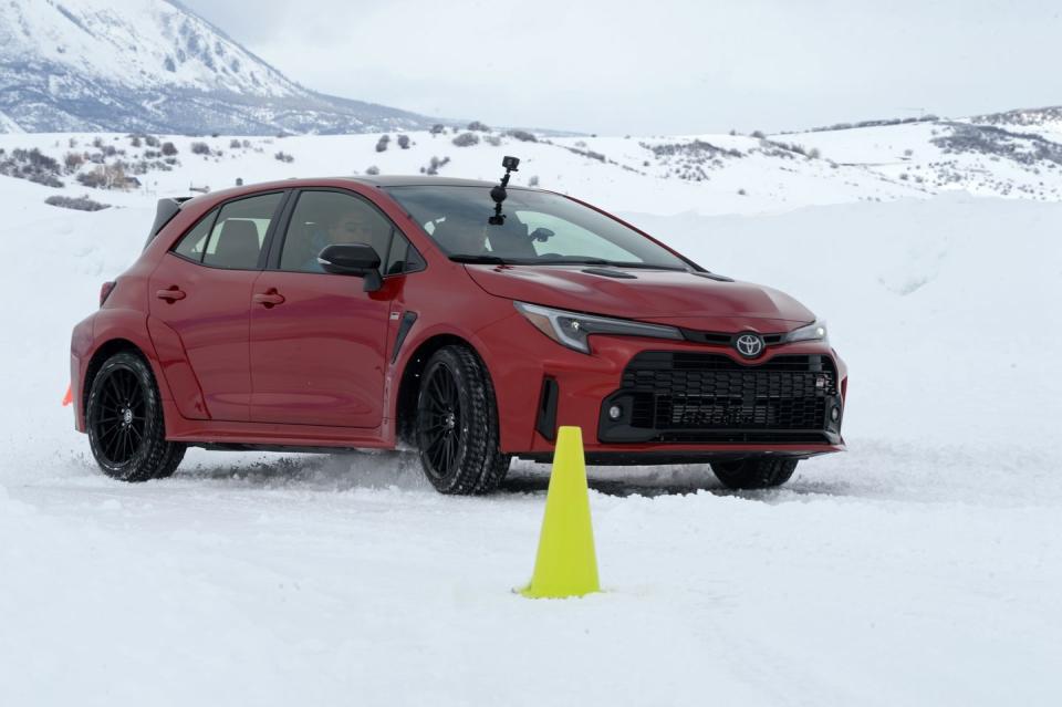 toyota gr corolla at bridgestone winter driving school ice track