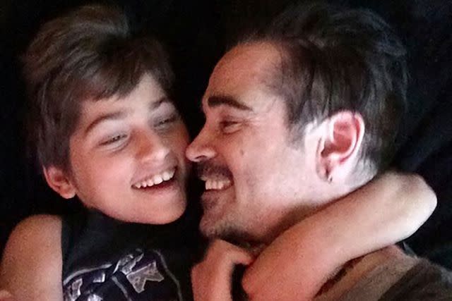 <p>Courtesy Colin Farrell</p> Colin Farrell and son James