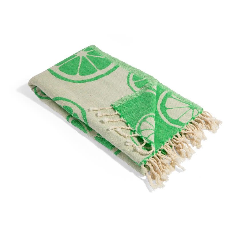 8) InfuseZen Lime Reversible Turkish Towel