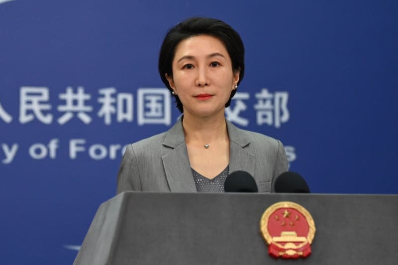 Chinese Foreign Ministry spokeswoman Mao Ning speaks at a press conference. She announced that China's special envoy for Eurasia, Li Hui, would travel to Russia, Brussels, Germany and Ukraine for talks on Russia's ongoing war against Ukraine in order to push forward talks to find a political solution. Johannes Neudecker/dpa