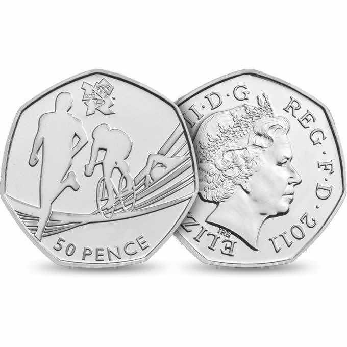 The 2012 Olympics Triathlon 50p - Credit: Royal Mint