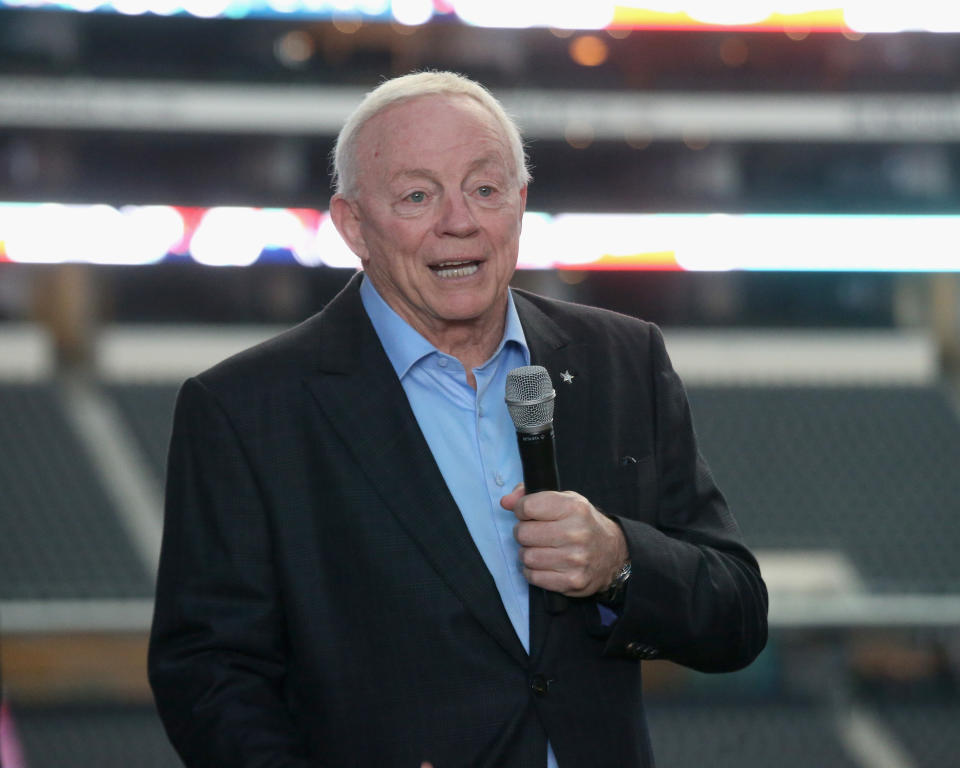 Jerry Jones isn't worried about extending the Cowboys' big stars. (Photo by Gary Miller/Getty Images)