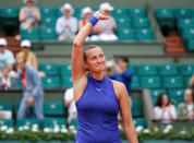 Tennis - French Open - Roland Garros, Paris, France - 28/5/17Czech Republic's Petra Kvitova celebrates winning her first round match against USA's Julia BoserupReuters / Pascal Rossignol