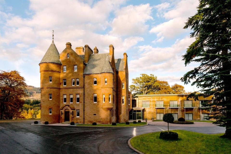 <p>Is there anything more romantic than staying in a castle overlooking a loch in Scotland? And it's certainly not something you do every day. <a href="https://www.booking.com/hotel/gb/fonab-castle.en-gb.html?aid=1922306&label=unusual-hotels-uk" rel="nofollow noopener" target="_blank" data-ylk="slk:Fonab Castle Hotel" class="link ">Fonab Castle Hotel</a> draws inspiration from its historic past and breathtaking surroundings, overlooking Loch Faskally and the impressive Ben Vrackie. </p><p>Each of the rooms and suites, including the magnificent Penthouse, are individually designed to ensure a seamless quality to the blend of modern furnishings and original castle features. There's the 3 AA Rosette awarded Sandeman's Restaurant for fine dining and a brasserie for a more relaxed affair. There's also a spa with a 15-metre swimming pool, Jacuzzi, sauna and four treatment rooms.</p><p><a class="link " href="https://www.booking.com/hotel/gb/fonab-castle.en-gb.html?aid=1922306&label=unusual-hotels-uk" rel="nofollow noopener" target="_blank" data-ylk="slk:BOOK NOW">BOOK NOW</a></p>