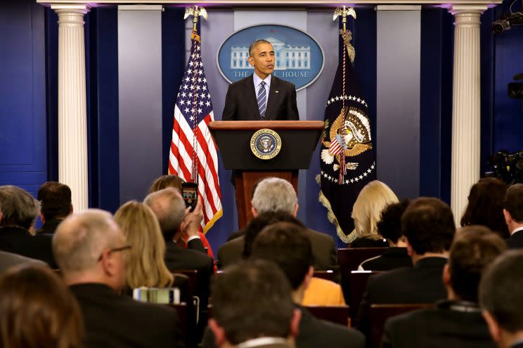 President Obama speaks during a news conference. (Photo: Chip Somodevilla/Getty Images)