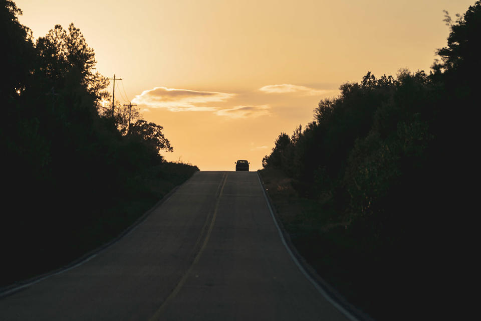 A car on a desolate road in Holly Springs, Miss. (Andrea Morales for NBC News)