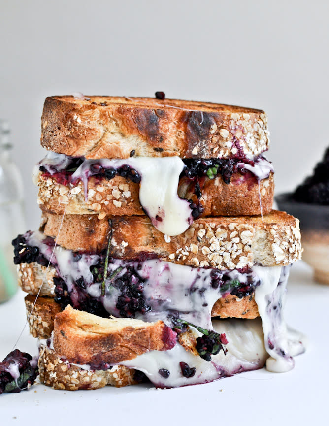 Grilled Fontina + Blackberry Basil Smash Sandwich