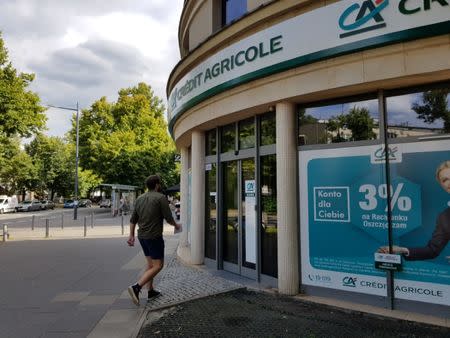 The branch of Credit Agricole bank is seen in Warsaw, Poland, July 3, 2018. REUTERS/Marcin Goclowski