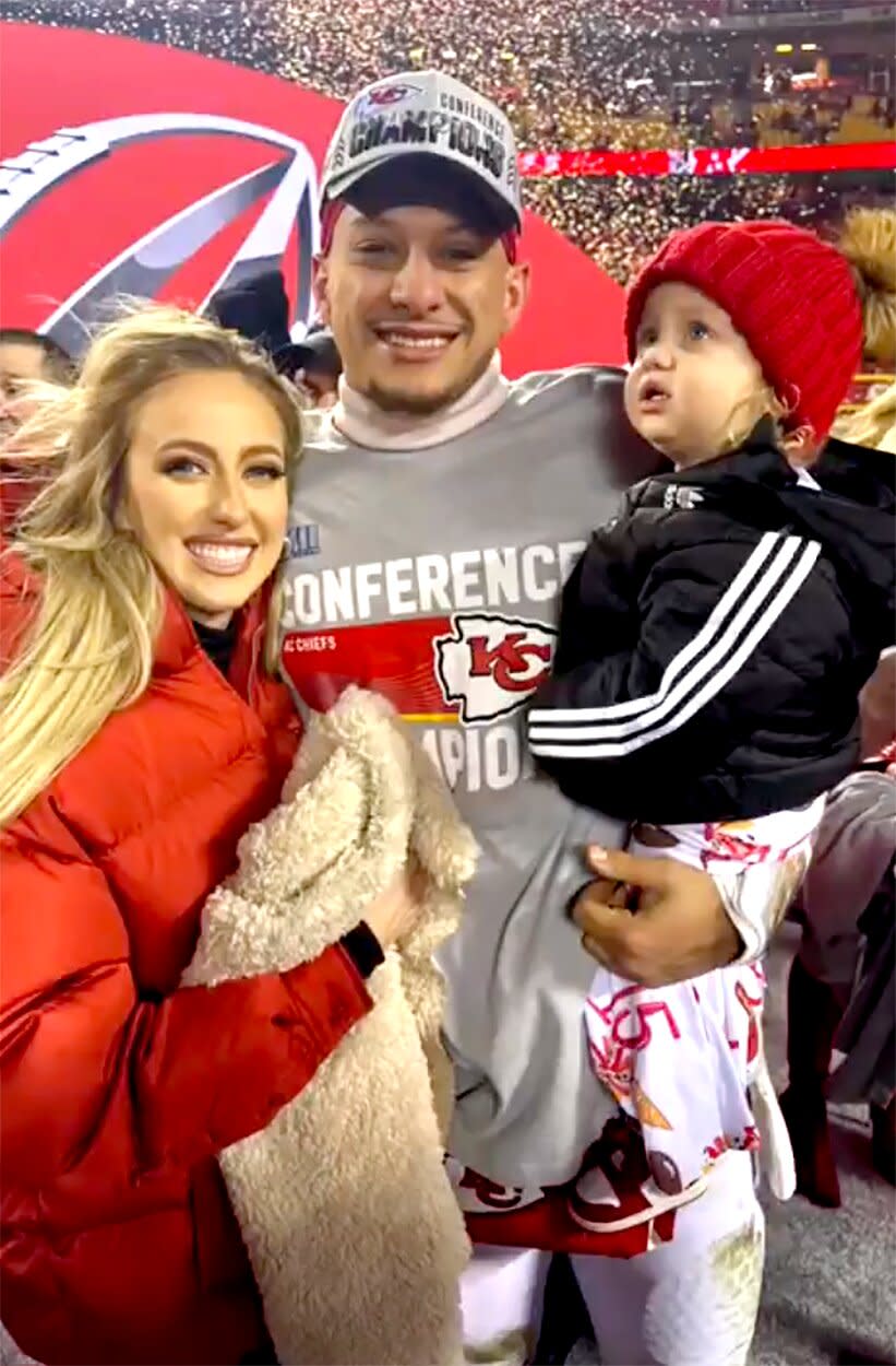 Watch Patrick Mahomes Greet Daughter Sterling on the Field After AFC