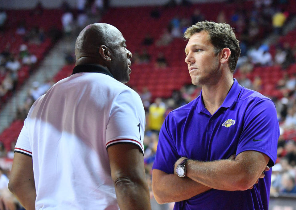 Lakers president of basketball operations reportedly put coach Luke Walton on the hot seat. (Getty Images)