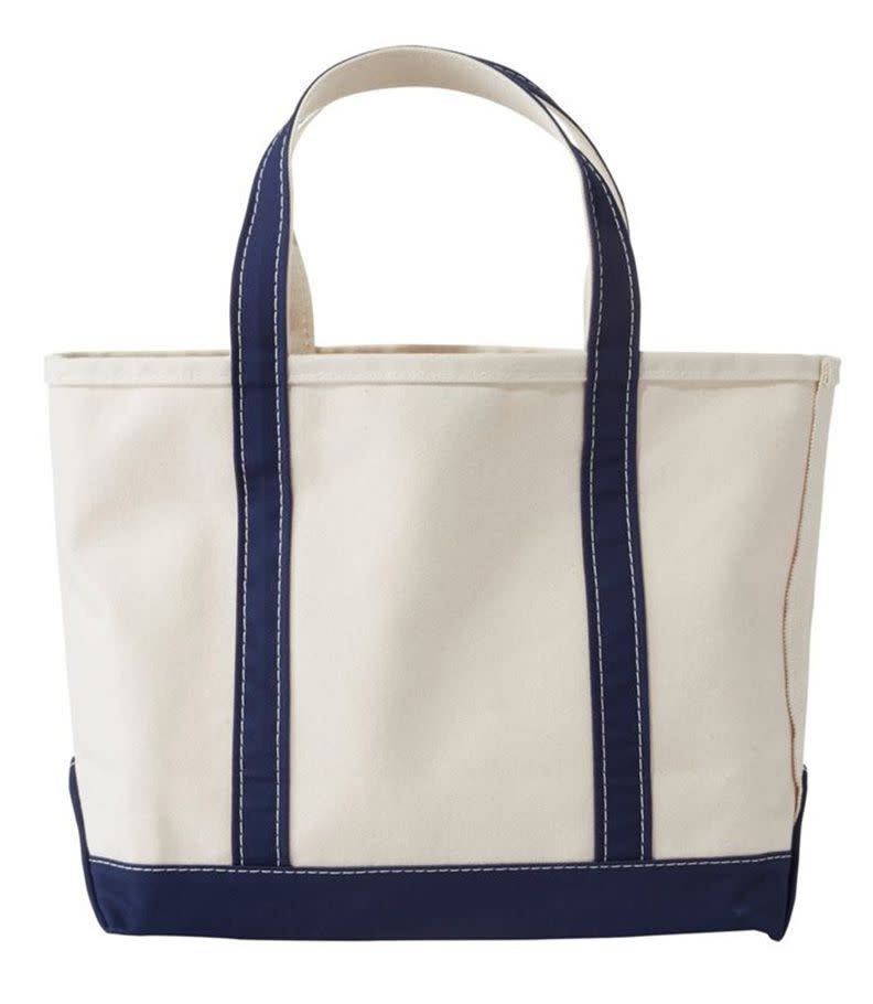 L.L.Bean Boat and Tote, Open-Top, white and navy