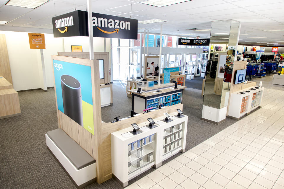 An Amazon kiosk in a Kohl's store.