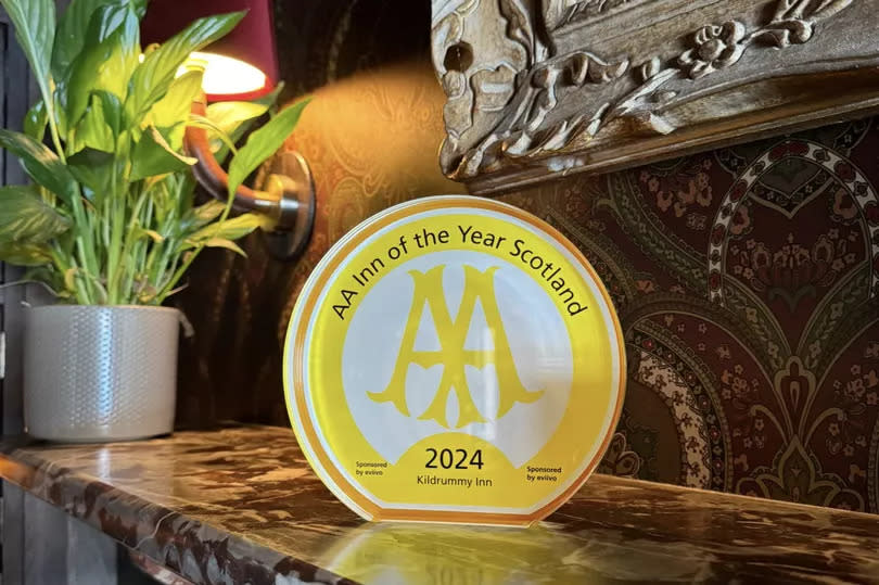 The award is now being presented proudly in the inn