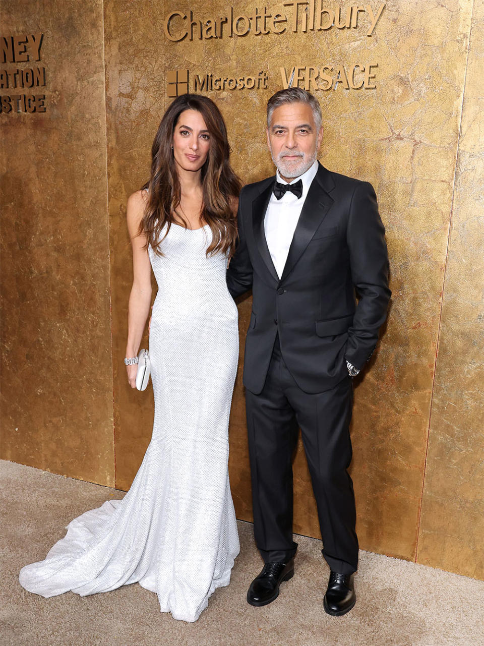 Amal Clooney and George Clooney attend the Clooney Foundation For Justice's "The Albies" on September 28, 2023 in New York City.