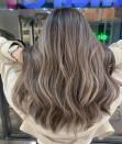 <p>Trying to amp up the smoke factor of your ash-brown hair? Go for a base that's a little <a href="https://www.cosmopolitan.com/style-beauty/beauty/g31263222/how-to-lighten-hair/" rel="nofollow noopener" target="_blank" data-ylk="slk:lighter;elm:context_link;itc:0;sec:content-canvas" class="link ">lighter</a>, and <strong>ask your colorist for a smoky, matte-like finish</strong>.</p><p><a href="https://www.instagram.com/p/B-uCstPHONo/" rel="nofollow noopener" target="_blank" data-ylk="slk:See the original post on Instagram;elm:context_link;itc:0;sec:content-canvas" class="link ">See the original post on Instagram</a></p>