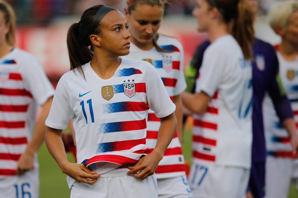 The United States team, with 20-year-old Mallory Pugh, will head to France as a favorite to bring home&nbsp;the Women&rsquo;s World Cup title. (Photo: Icon Sportswire / Getty Images)