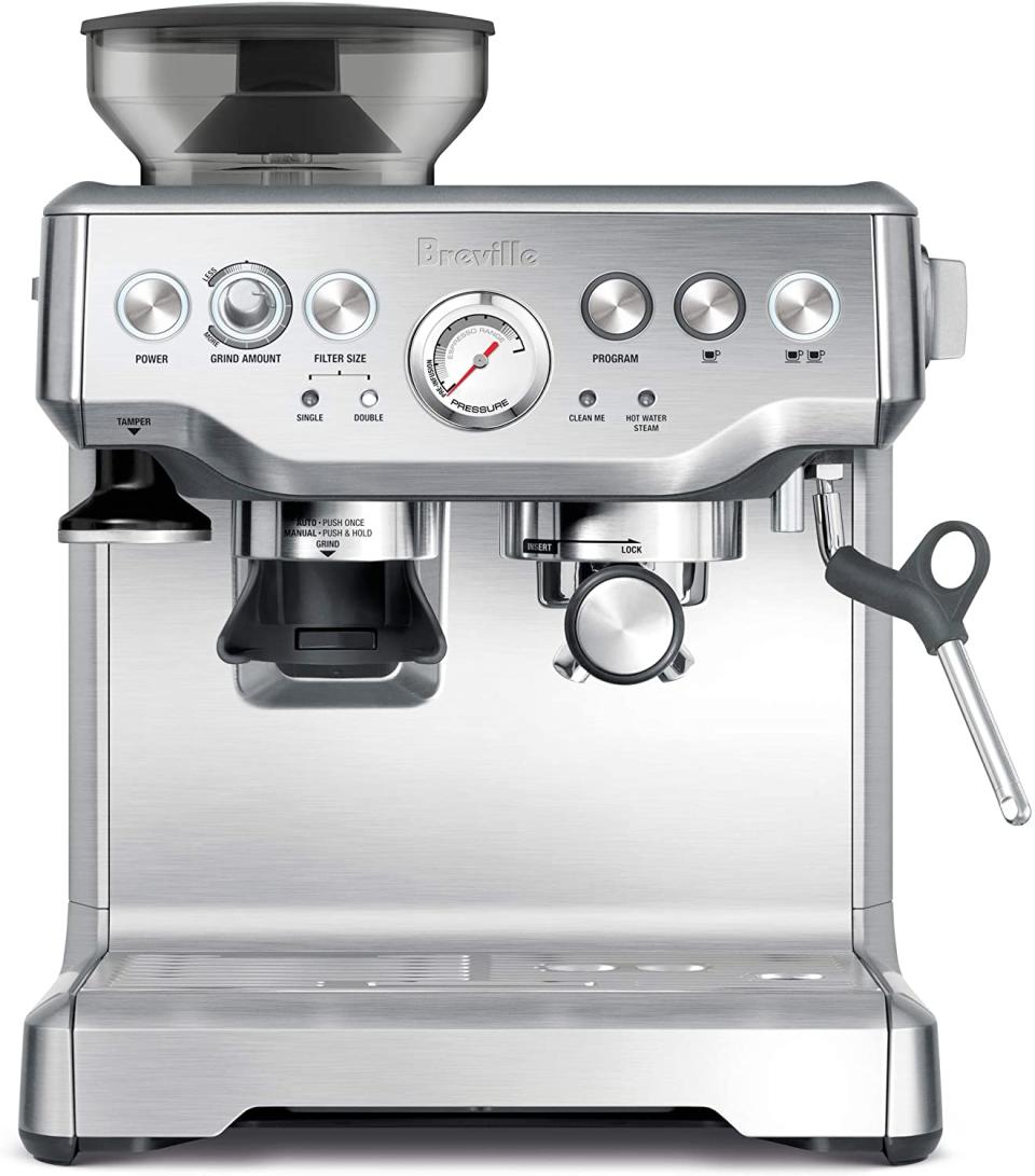 espresso machine with grinder breville