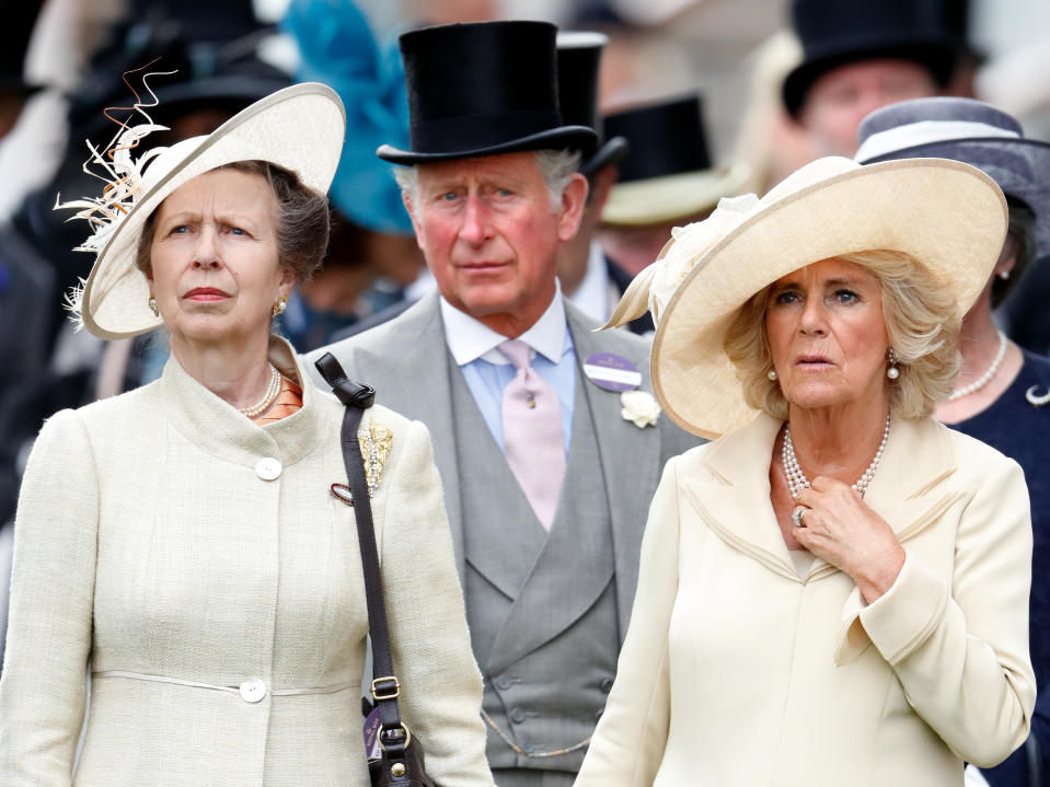 Neither the Duchess of Cornwall or Princess Anne wore their Ascot name pins [Photo: Getty]