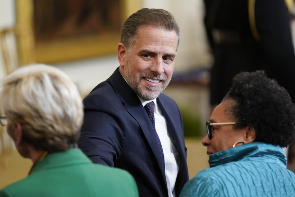 FILE - Hunter Biden arrives in the East Room before President Joe Biden speaks awards the Presidential Medal of Freedom, to 17 people at the White House in Washington, July 7, 2022. Come next year, Republicans have made clear, the January 6th select committee will be no more. Investigations into the president’s son, Hunter Biden, will quickly begin. And GOP priorities like border security, parents’ rights and defunding the IRS will be on fast tracks to the House floor. (AP Photo/J. Scott Applewhite, File)